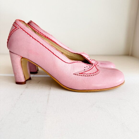Fly Girl Light Pink Leather Made in Portugal Heels 40 - Picture 3 of 11